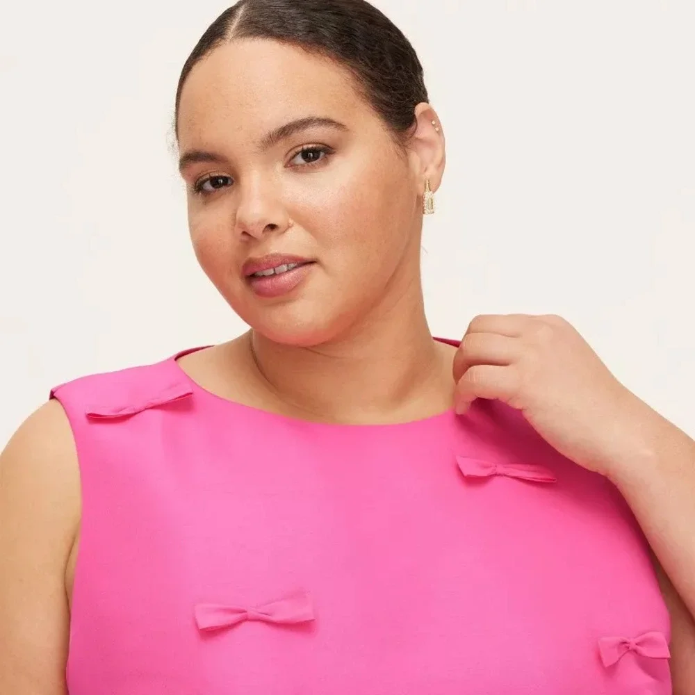 Kate Spade x Target 2X Pink Bow Shell Tank Top Shirt Blouse 2XL Plus Extra Large